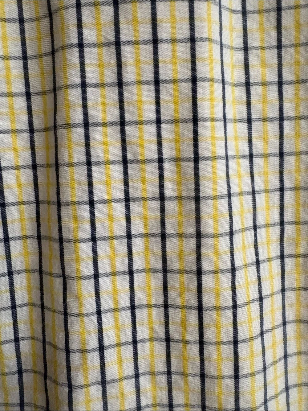 Polo by Ralph Lauren Yellow and Navy Plaid Long-Sleeve Button-Down Shirt.